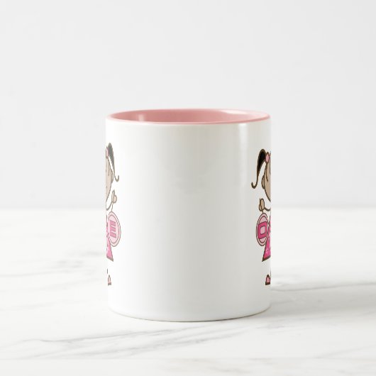 小さな女の子誕生日Tシャツとギフト ツートーンマグカップ (中央)