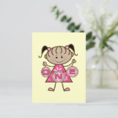 小さな女の子誕生日Tシャツとギフト ポストカード (スタンド正面)