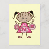 小さな女の子誕生日Tシャツとギフト ポストカード (正面)