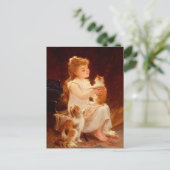 小さな女の子遊と子猫(1893) ポストカード (スタンド正面)