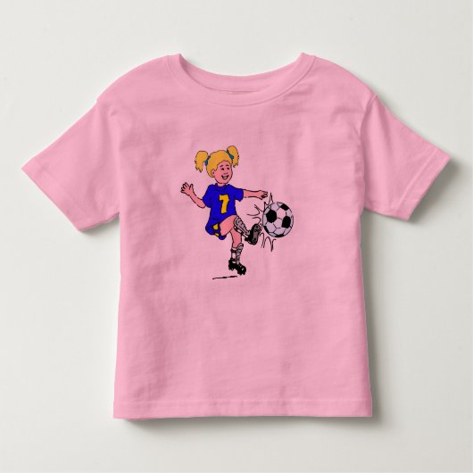 小さな女の子遊のサッカー トドラーTシャツ (正面)