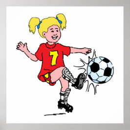 小さな女の子遊のサッカー ポスター