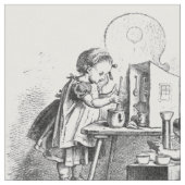 小さな女の子遊のハウスエッチング繊維 ファブリック (クローズアップ)
