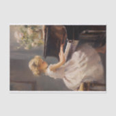 小さな女の子遊のピアノ2デコページ紙 薄葉紙 (正面)