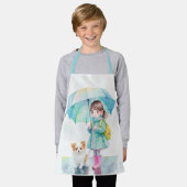 小さな女の子雨天 エプロン (着用した状態)