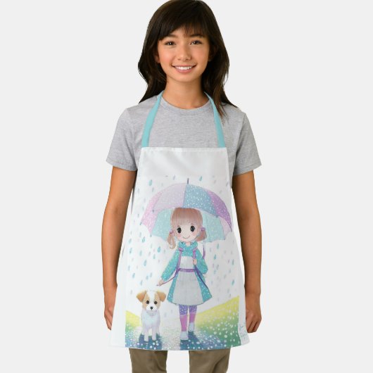 小さな女の子雨天 エプロン (インサイチュ)