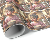 小さな女の子食べズブレックファーストシリアル ラッピングペーパー (ロールコーナー)