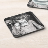 小さな女の子飲料コーヒー コースター (左側)