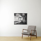 小さな女の子飲料コーヒー タペストリー (インサイチュ(横))