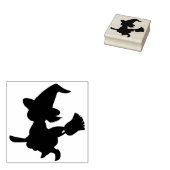 小さな女の子魔女シルエットアートスタンプ ラバースタンプ (押印)