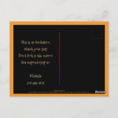 小さな女の子黒猫はがき招待状 ポストカード (裏面)