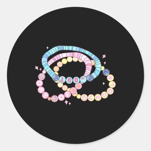 小さな女の子100日のおもしろい学校友情Br ラウンドシール (正面)