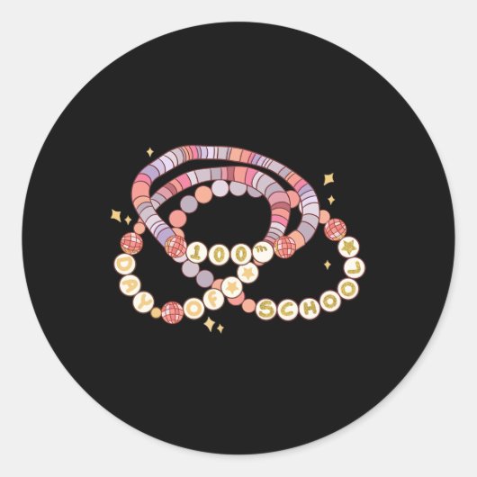 小さな女の子100日のおもしろい学校友情Br ラウンドシール (正面)