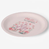 小さな女の子1stバースデーピンクキャッスルプリンセス ペーパープレート (アングル)