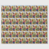 小さな女の子（ひまわり） ラッピングペーパー (フラット)