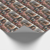 小さな女の子（アメリカ国旗と子猫あり） ラッピングペーパー (角)