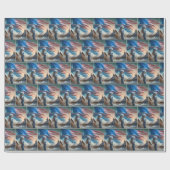 小さな女の子（アメリカ国旗） ラッピングペーパー (フラット)