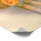 小さな女の子、カボチャとマスク ポスター (角)