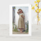 小さな女の子 カード (黄色い花)