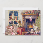 小さな女の子、クリスマスカード用のピンクカウボーイブーツ シーズンカード (正面)