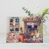 小さな女の子、クリスマスカード用のピンクカウボーイブーツ シーズンカード (スタンド正面)