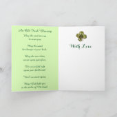 小さな女の子、グリーンハット、シャムロック、セントパトリックの日 カード (内部)