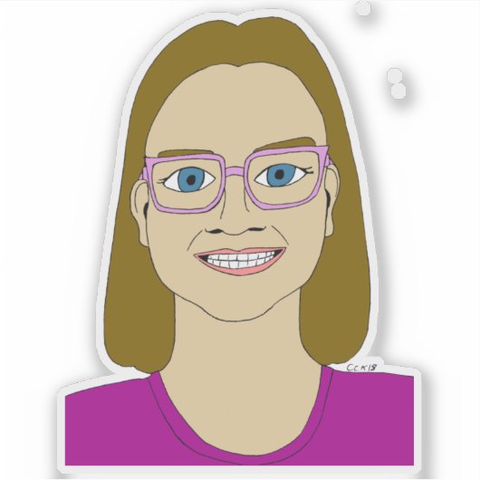 小さな女の子 シール (正面)