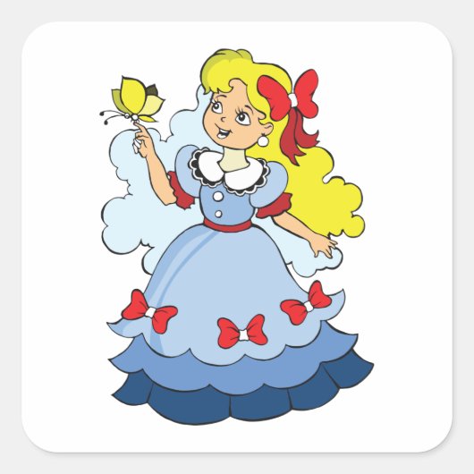 小さな女の子 スクエアシール (正面)