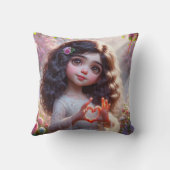 小さな女の子(ハート記号) クッション (裏面)