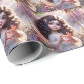 小さな女の子(ハート記号) ラッピングペーパー (ロールコーナー)