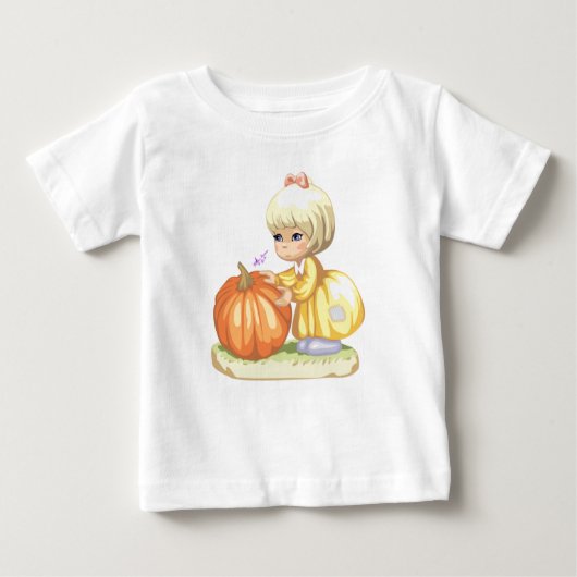 小さな女の子&パンプキントドラー長袖ティー ベビーTシャツ (正面)