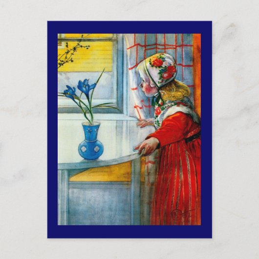 小さな女の子（ブルーアイリス付） ポストカード (正面)