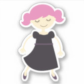 小さな女の子（紫） シール (正面)