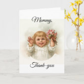 小さな女の子（花カード付き） カード (黄色い花)