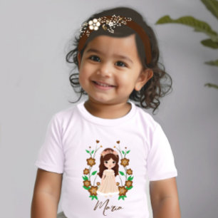 小さな女の子(花) ベビーTシャツ