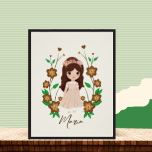 小さな女の子（花） ポスター