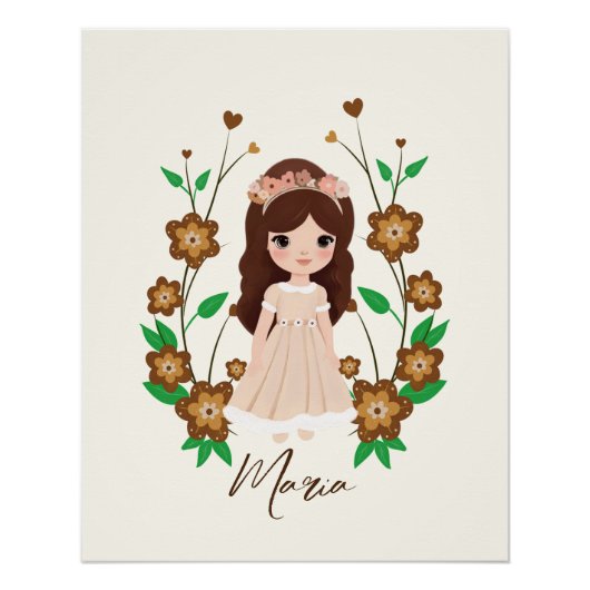 小さな女の子（花） ポスター (正面)