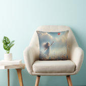 小さな女の子（赤気球） クッション (椅子)