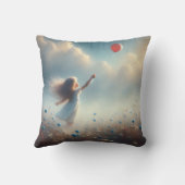 小さな女の子（赤気球） クッション (裏面)