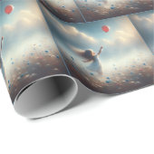 小さな女の子（赤気球） ラッピングペーパー (ロールコーナー)