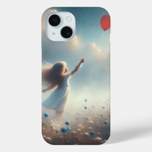 小さな女の子(赤気球) iPhone 15ケース
