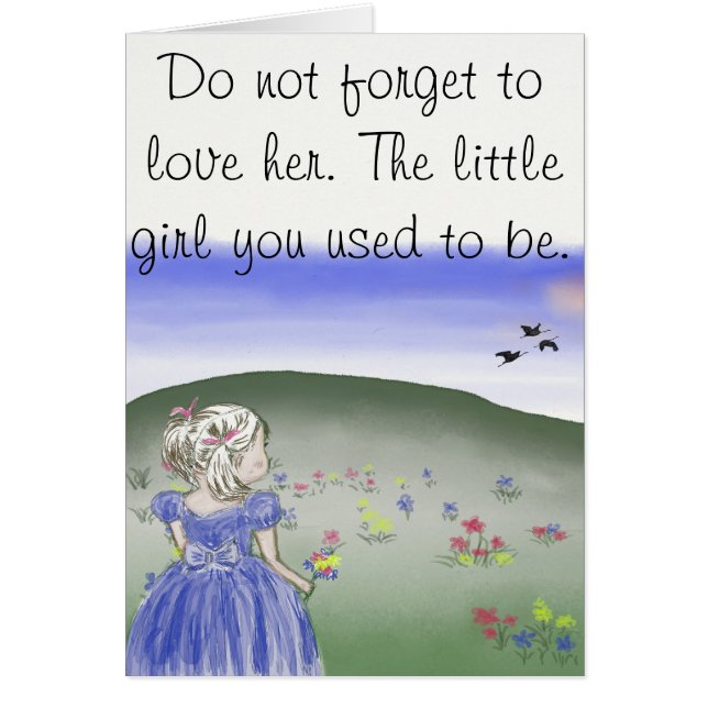 小さな女の子、郵便はがき (正面)