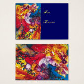 小さな女の子、CAT、DOLLかわいらし Blue Christmas Gift (正面&裏面)