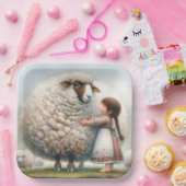 小さな女の子（Eweの特大） ペーパープレート (パーティー)