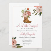 小さな女性のカーボーイが彼女の方法ベビーシャワー招待状 招待状 (正面/裏面)