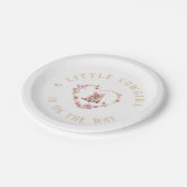 小さな女性のカーボーイが途中の女の子の赤ちゃんシャワー ペーパープレート (アングル)