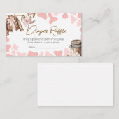 小さな女性のカーボーイの赤ちゃんシャワーおむつラッフル エンクロージャーカード (正面/裏面)