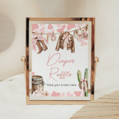 小さな女性のカーボーイの赤ちゃんシャワーおむつラッフル ポスター