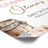 小さな女性のカーボーイの赤ちゃんシャワーへようこそ ポスター (角)