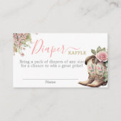 小さな女性のカーボーイの赤ちゃんシャワー女の子ラッフルカード エンクロージャーカード (正面)